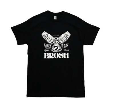 Футболка чорна сова L BROSH &times; FUSTY WORKS S/S TEE OWL LOGO BLACK L BR8150 фото