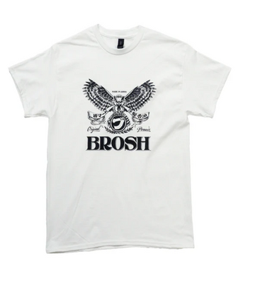 Футболка біла сова L BROSH &times; FUSTY WORKS S/S TEE OWL LOGO WHITE L BR8153 фото