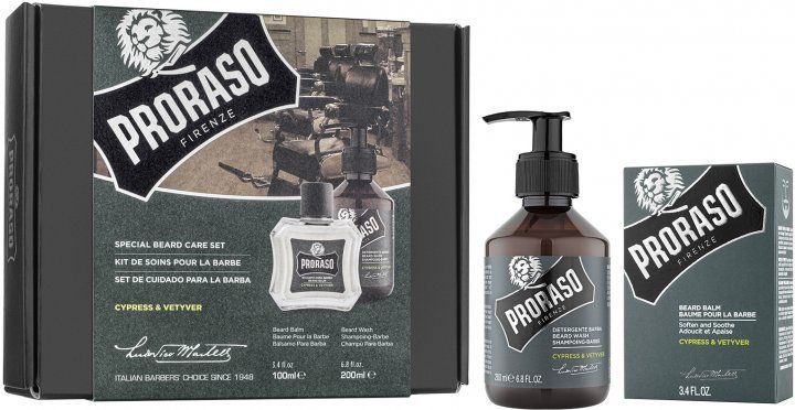 Набір для бороди Proraso Duo Pack Beard Balm + Shampoo Cypress & Vetyver 400737 фото