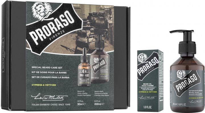 Набор для бороды Proraso Duo Pack Oil + Shampoo Cypress & Vetyver 400747 фото