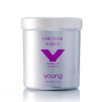 Маска для волосся YOUNG Y-SILVER HAIR MASK ANTIYELLOW with silk protein 1000ml 0678 фото
