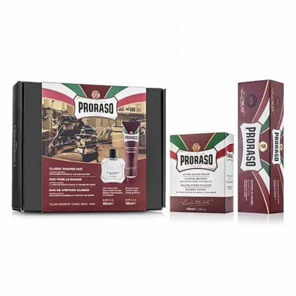 Подарунковий набір для гоління Proraso Duo Pack Tube+Balm Coarse Beard 400487 фото