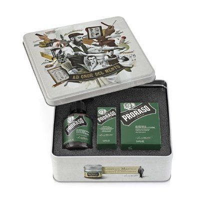 Подарунковий набір для догляду за бородою Proraso колекція Refreshing у металевій коробці 400383 фото