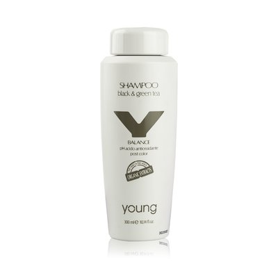 Шампунь кислотний Young SHAMPOO ORGANICO BALANCE BLACK & GREEN TEA 300ML 0787 фото