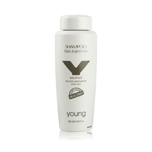 Шампунь кислотний Young SHAMPOO ORGANICO BALANCE BLACK & GREEN TEA 300ML 0787 фото