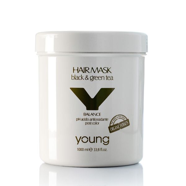 Маска для волос Young ORGANICO BALANCE BLACK ^ GREEN TEA 1000ML 0796 фото